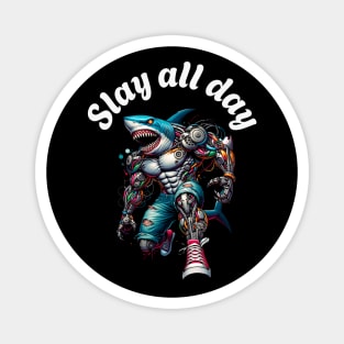 Cyber Shark: Slay All Day Magnet